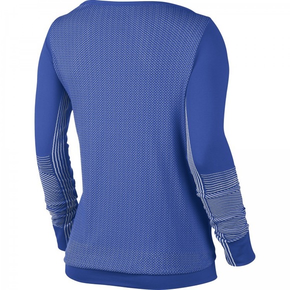 Nike Dri-Fit Knit Crew Running L/S Top Blue XS - Picture 2 of 6